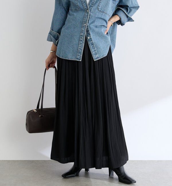  「【上品なシルエット】割繊ギャザースカート」|スカート|