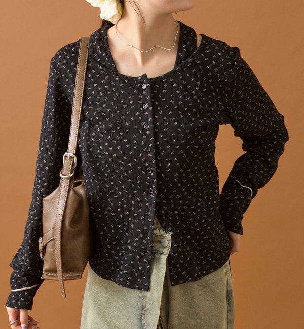  「花柄ホルターロングＴシャツ」|Tシャツ・カットソー|ブラックその他2