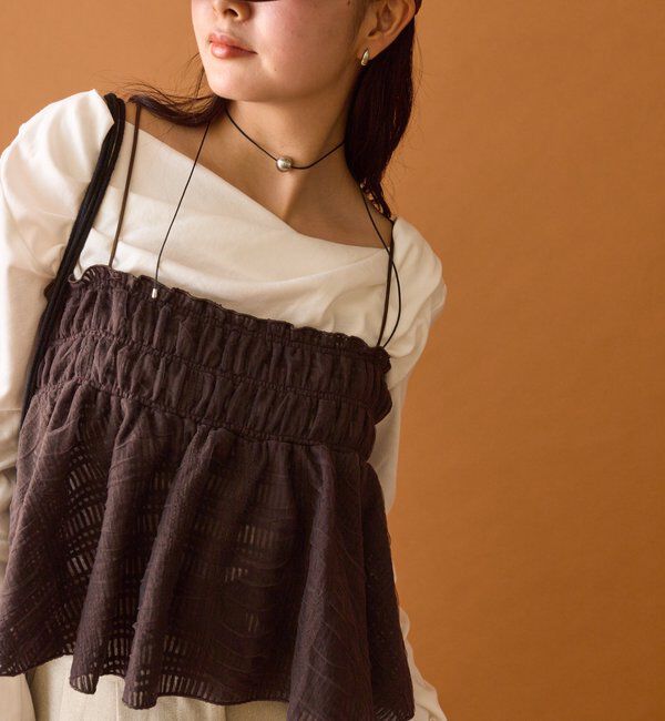  「【4色展開/レイヤードスタイル】チュールチェックビスチェ」|シャツ・ブラウス|