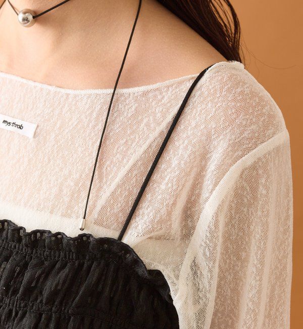  「【4色展開/レイヤードスタイル】チュールチェックビスチェ」|シャツ・ブラウス|