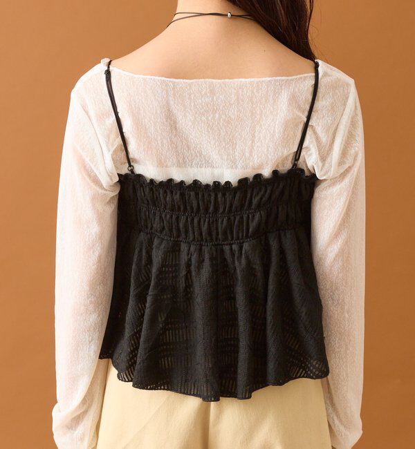  「【4色展開/レイヤードスタイル】チュールチェックビスチェ」|シャツ・ブラウス|