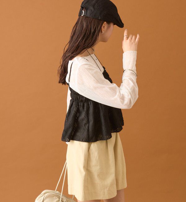  「【4色展開/レイヤードスタイル】チュールチェックビスチェ」|シャツ・ブラウス|