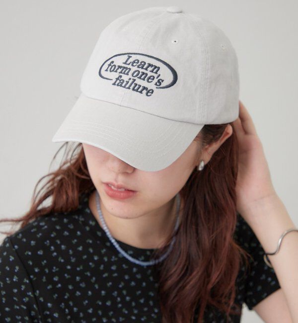  「サークルロゴ刺繍キャップ」|ハット|アイボリー