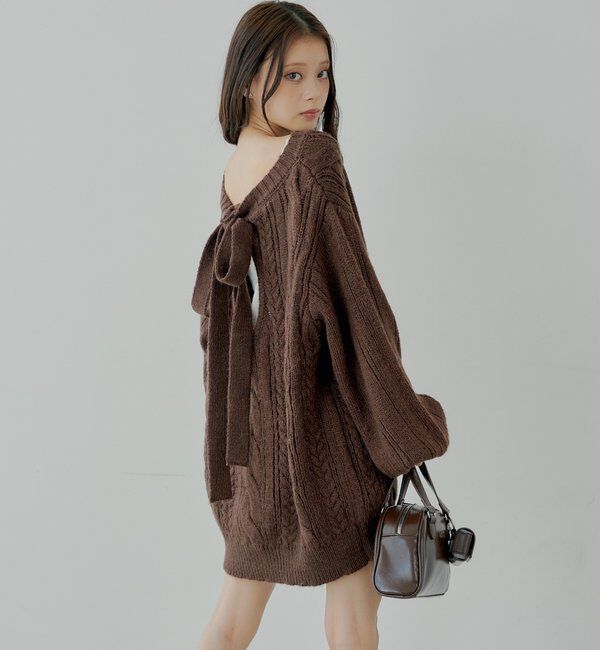  「バックオープンケーブルルーズワンピース」|ワンピース|