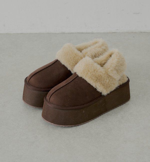  「2way厚底ムートンサボ」|その他|ブラウン