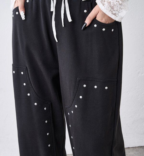  「スタッズ裏毛デザインパンツ / 【新色グレー追加】」|チノ|