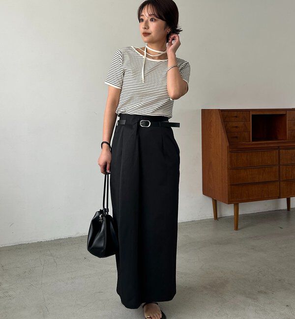  「【主役級スカート/低身長サイズあり】アシメタックベルト付スカート」|スカート|