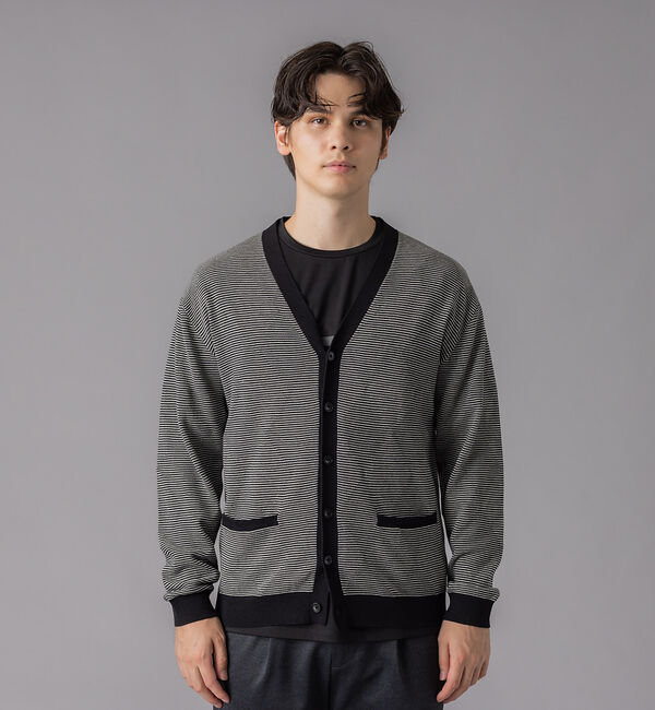 ABAHOUSE「シャドー ボーダー アーガイル カーディガン」|カーディガン|