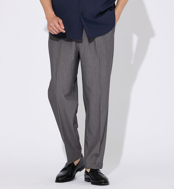 ABAHOUSE「【ストライプ】ワイド テーパードパンツ」|その他|グレー