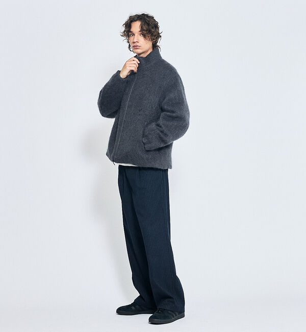 ABAHOUSE「ウール&times;モヘア シャギー スタンドカラーブルゾン」|ブルゾン・スタジャン|