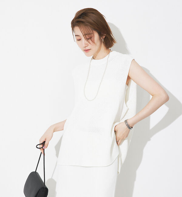 Rouge vif「【セットアップ対応】麻混片畦ニットベスト」|ニット・セーター|