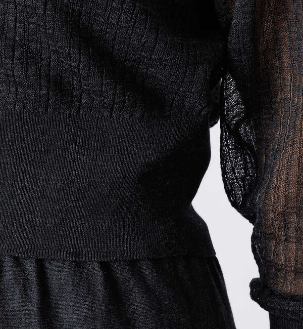 Rouge vif「【セットアップ対応】シアー格子リブニットカーディガン」|カーディガン|