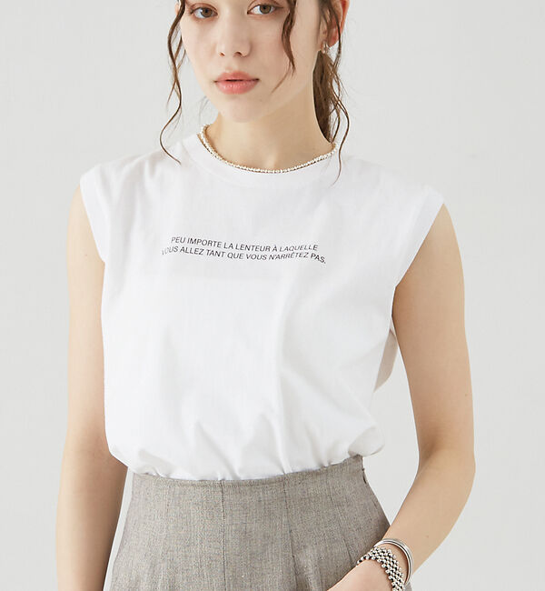 Rouge vif「バックバーティカルロゴタンクトップ」|Tシャツ・カットソー|ホワイト