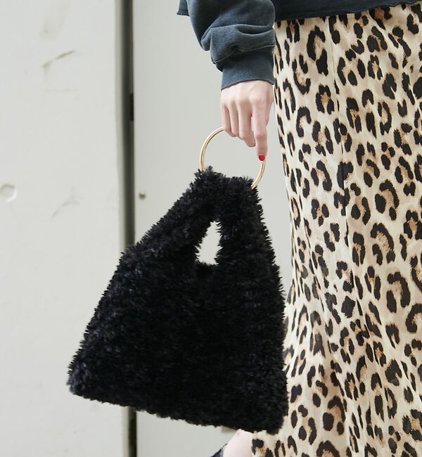 Rouge vif「【HELEN MOORE/ヘレンムーア】リングハンドエコファーバッグ」|ハンドバッグ|ブラック