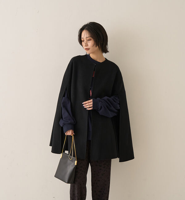 Rouge vif「【ウールSuper110&rsquo;s】リバーマントコート」|ノーカラーコート|