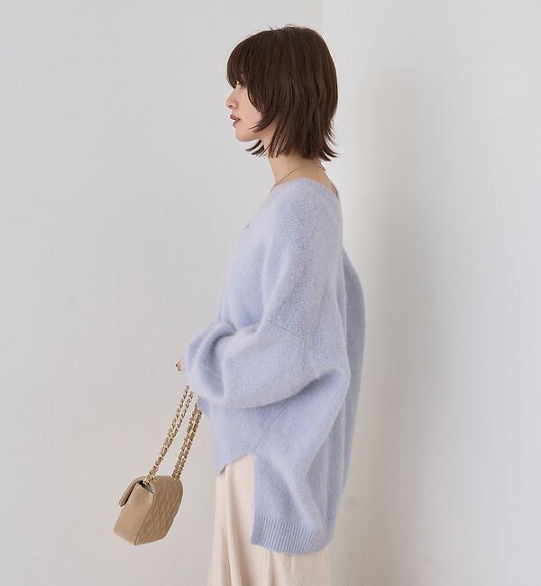 Rouge vif「フォックスウールVネックスリットニットプルオーバー」|ニット・セーター|