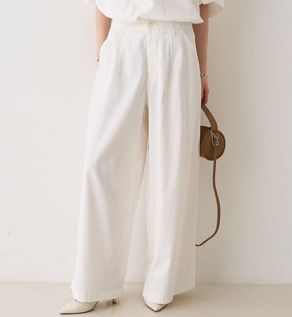 Rouge vif「ポリコットン撥水ワイドパンツ」|その他|オフホワイト