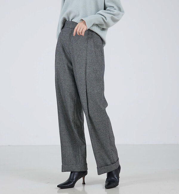 qualite「【セットアップ対応】ウールサキソニーマッキンパンツ」|スラックス|チェック