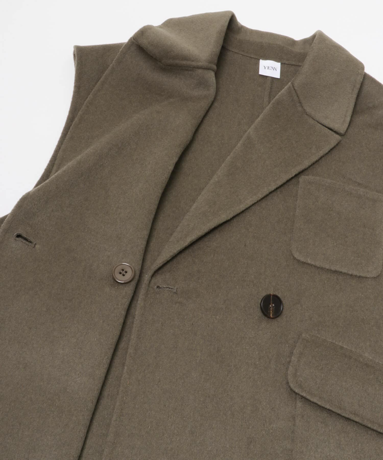 URBAN RESEARCH ROSSO「『一部別注カラー』YENN　DOUBLE FACE VEST JACKET」|ノーカラーコート|