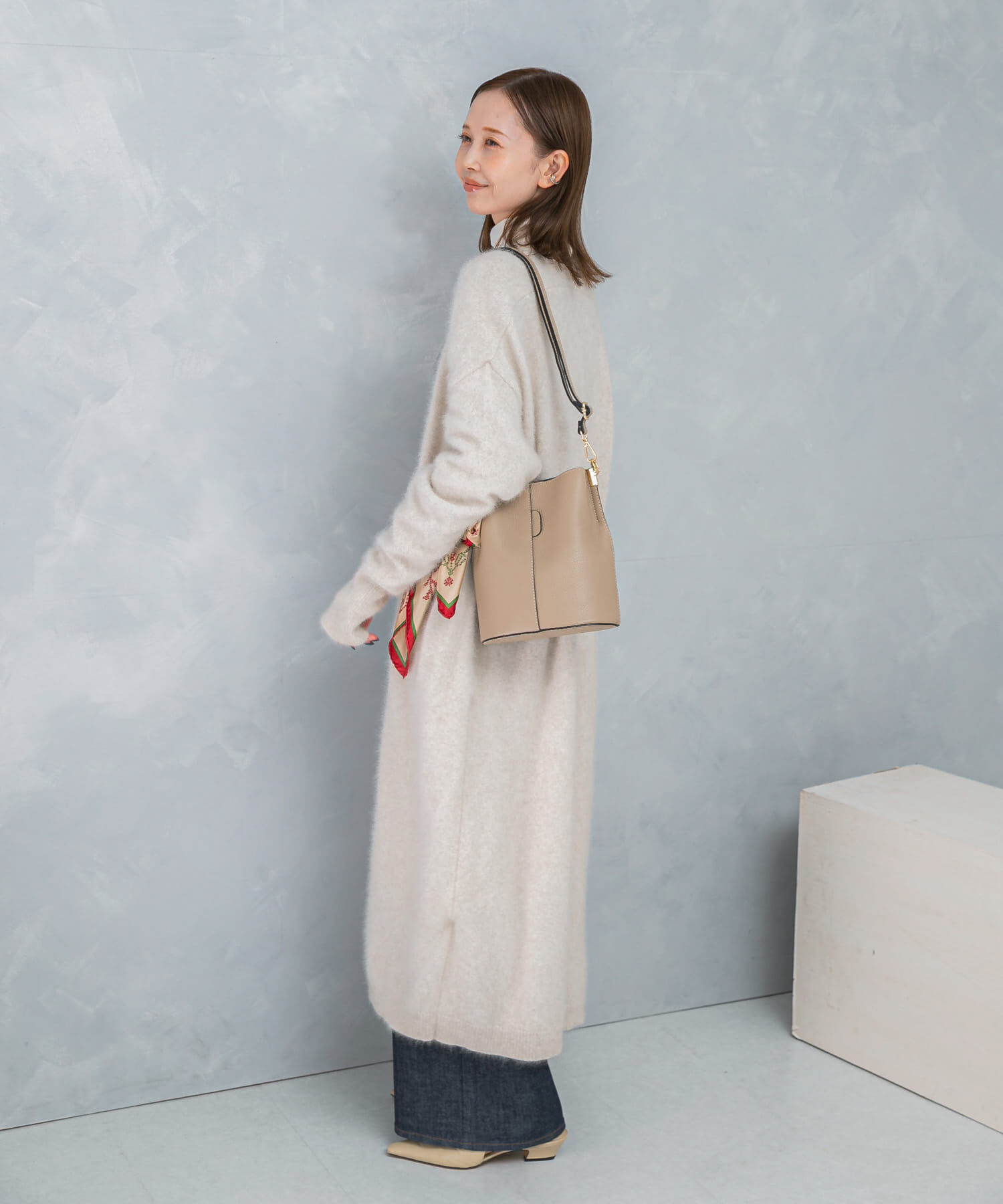 URBAN RESEARCH ROSSO「ファーニットロングガウン」|カーディガン|