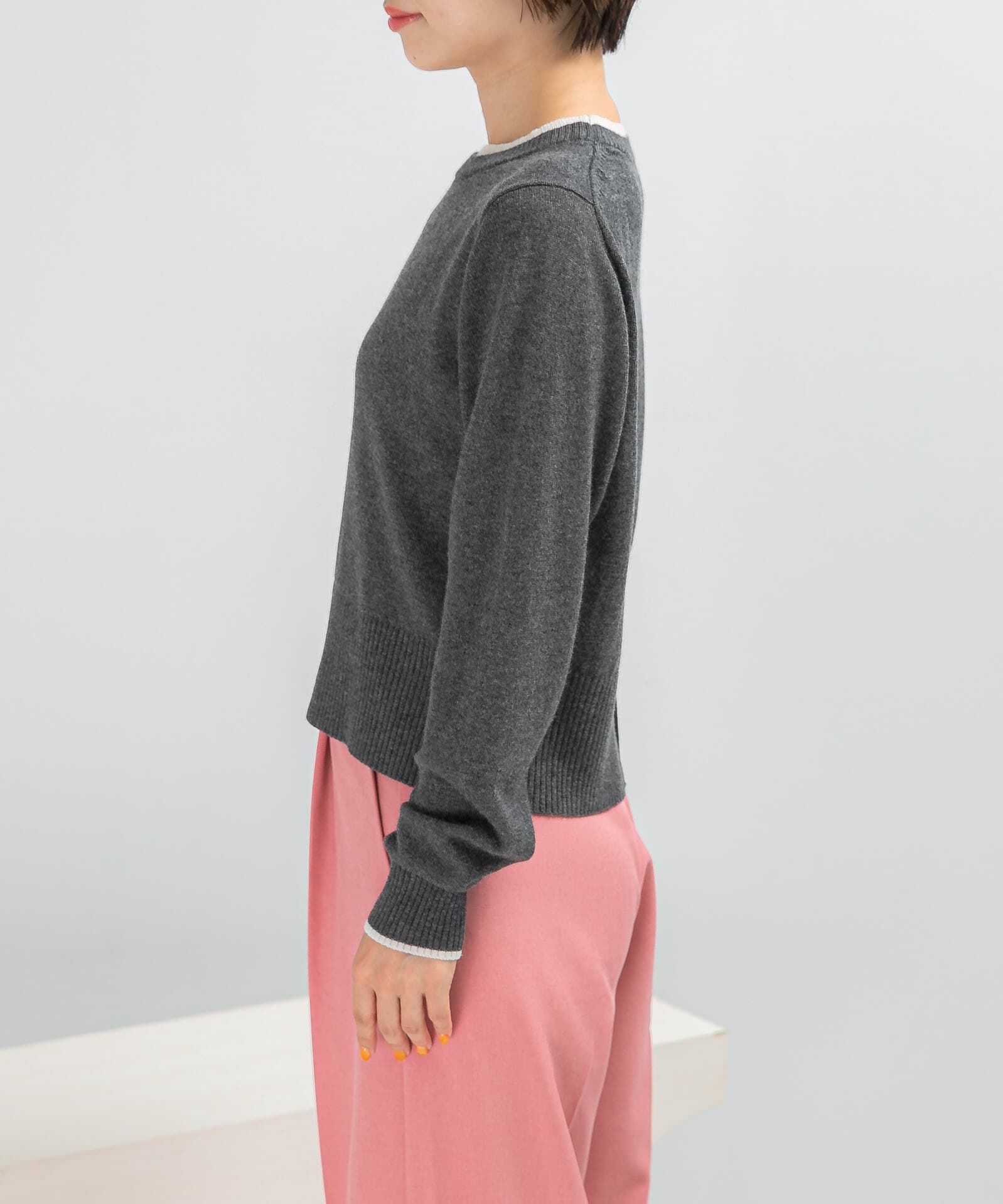 URBAN RESEARCH ROSSO「カシミヤ混バイカラーコンパクトニット」|ニット・セーター|