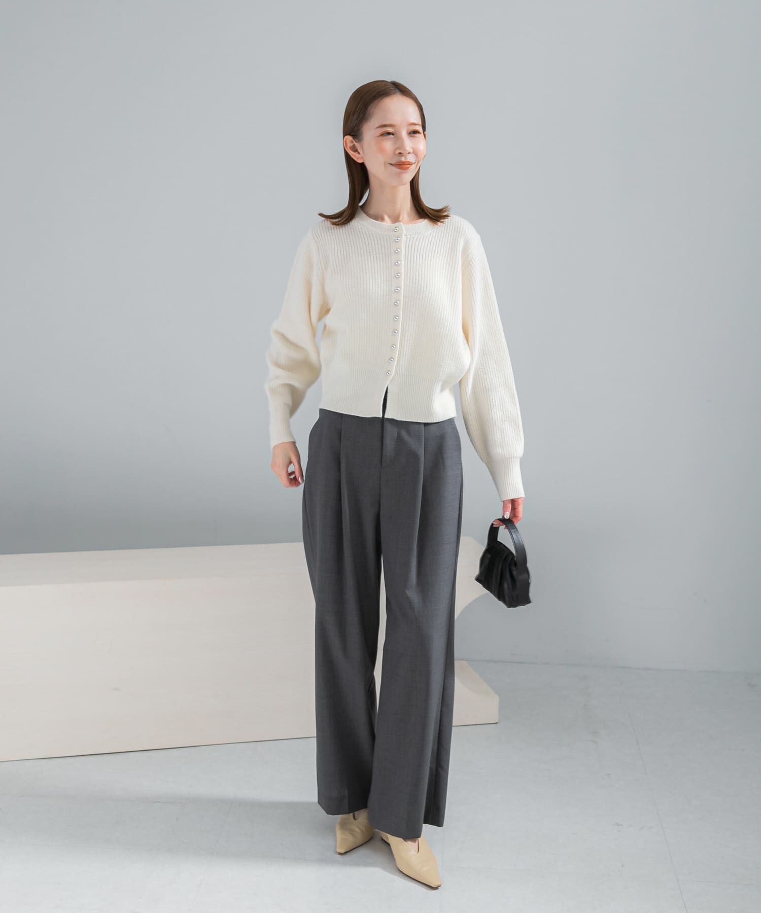 URBAN RESEARCH ROSSO「ボタンデザインニットプルオーバー」|カーディガン|