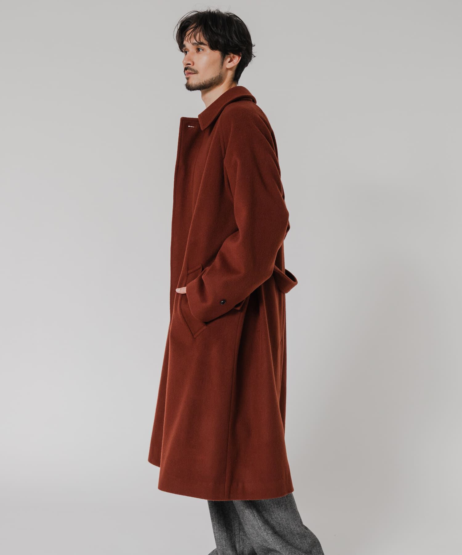 URBAN RESEARCH「WOOL BEAVER BELTED COAT」|ステンカラーコート|