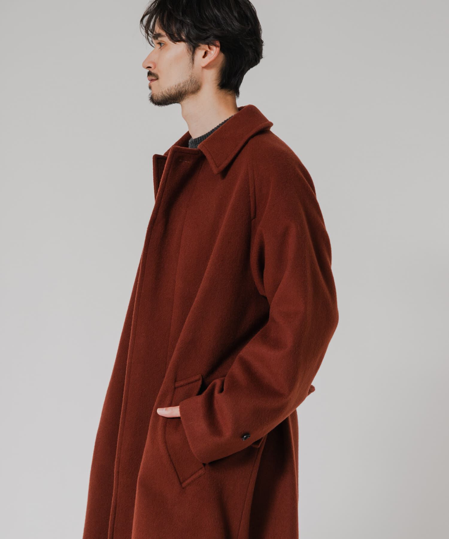 URBAN RESEARCH「WOOL BEAVER BELTED COAT」|ステンカラーコート|