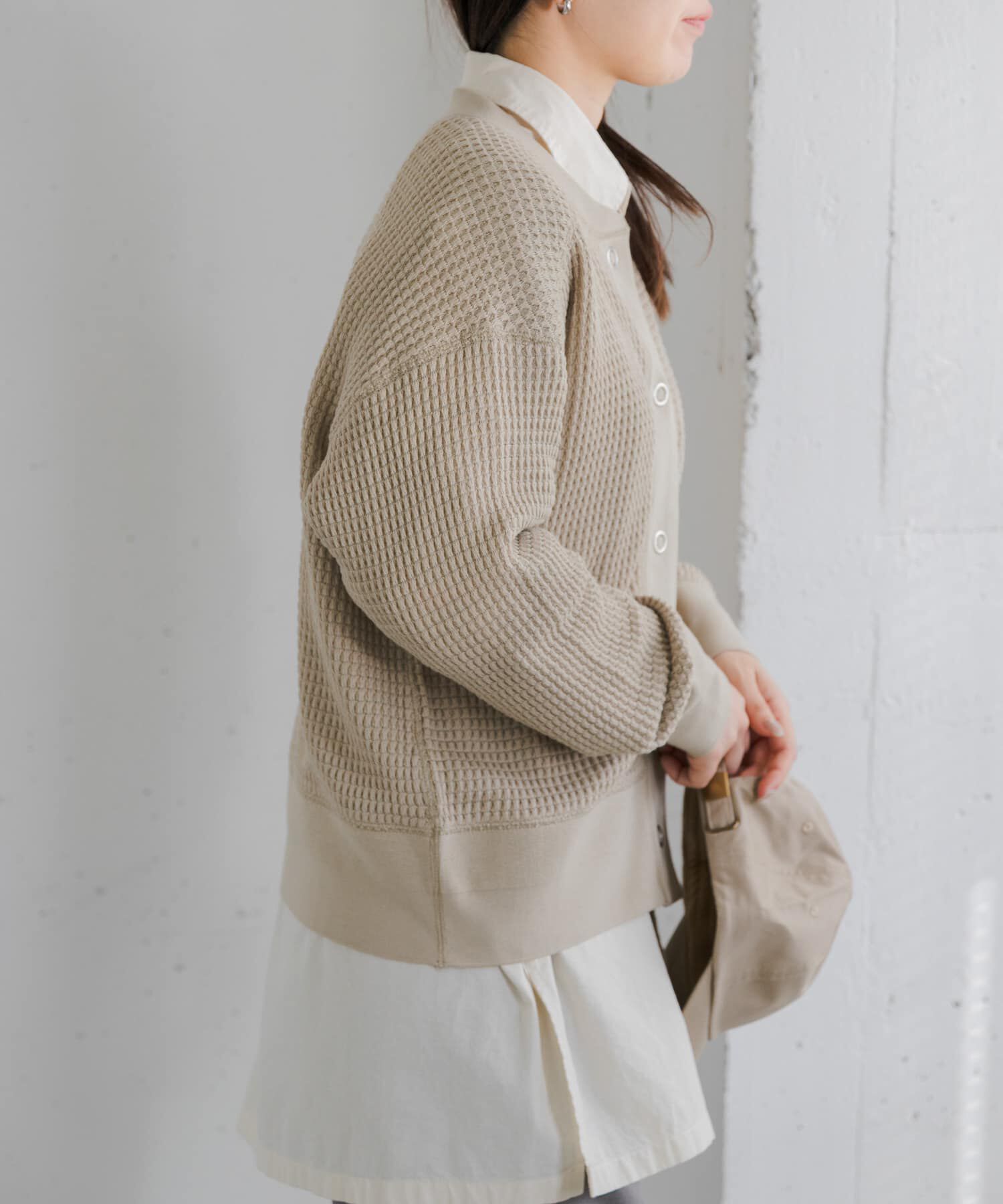 URBAN RESEARCH DOORS「FORK&SPOON　ワッフルカーディガン」|カーディガン|