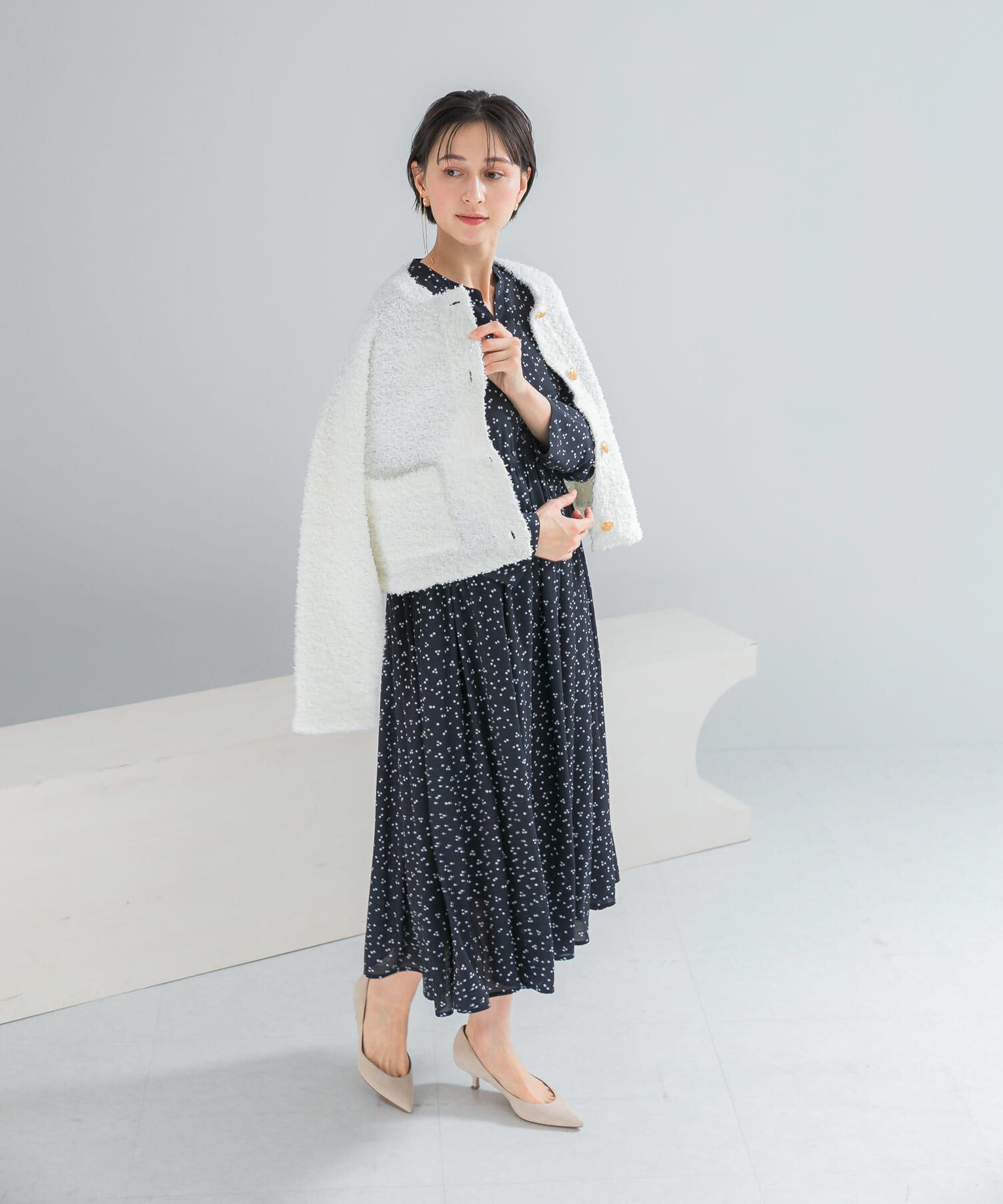 URBAN RESEARCH ROSSO「『WEB限定』ランダムドットボリュームワンピース」|ワンピース|