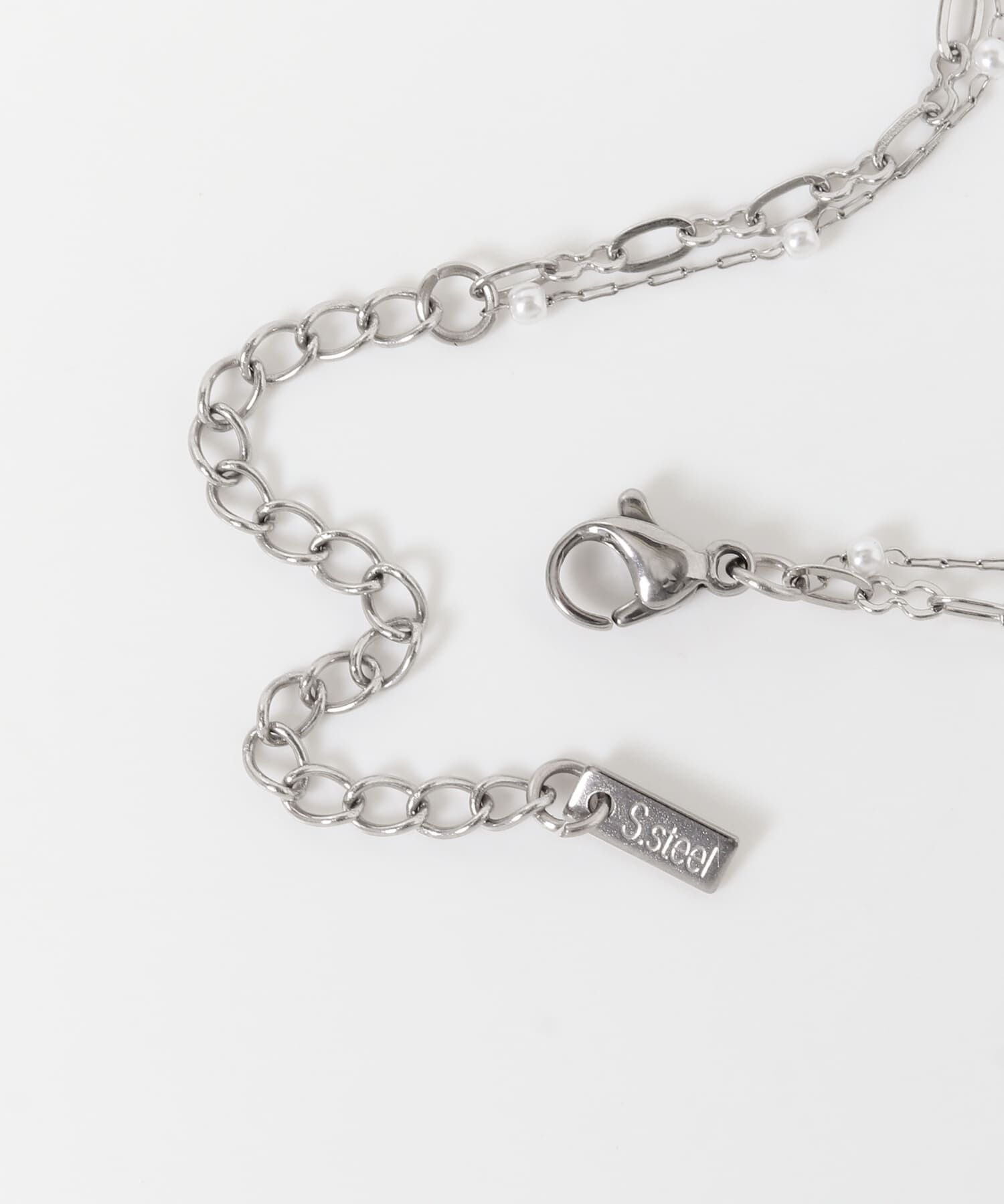 SMELLY「ステンレスミニパールチェーン2セットネックレス」|ネックレス|
