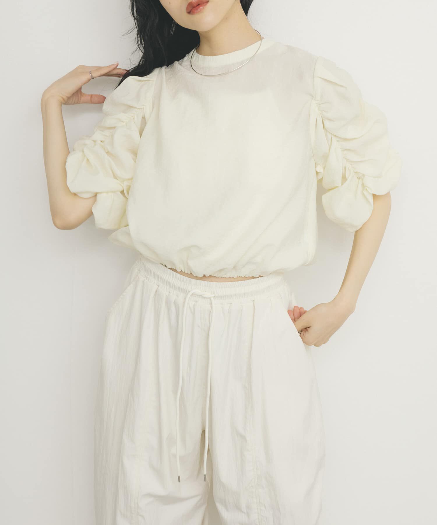  「シャーリングスリーブブラウス」|シャツ・ブラウス|