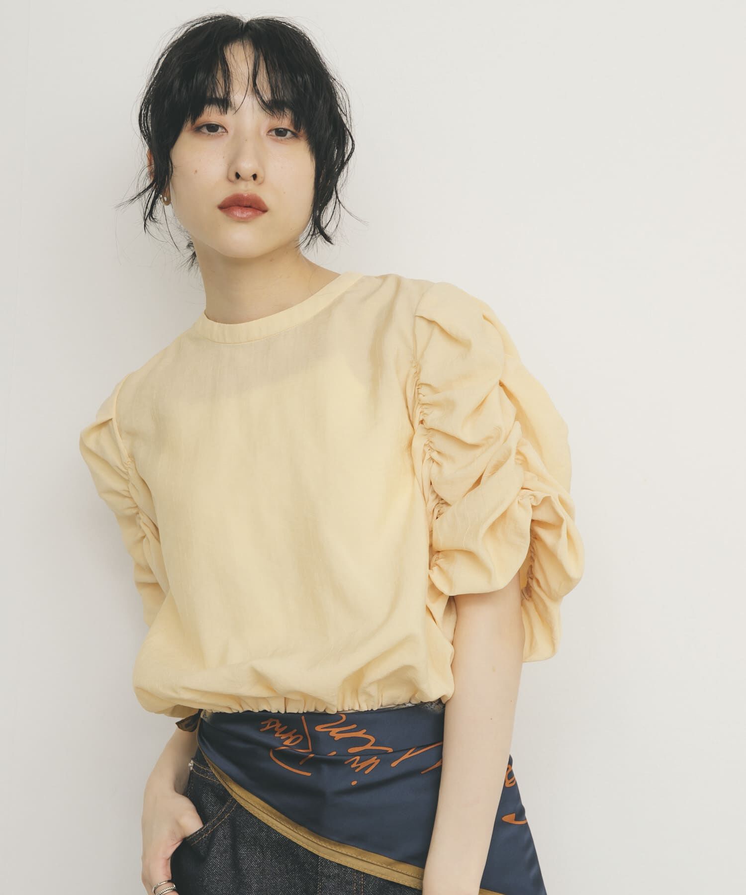  「シャーリングスリーブブラウス」|シャツ・ブラウス|