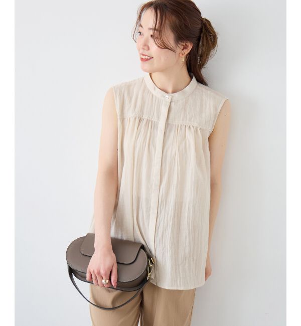  「《WEB限定アイテム》ガーゼノースリーブブラウス」|シャツ・ブラウス|