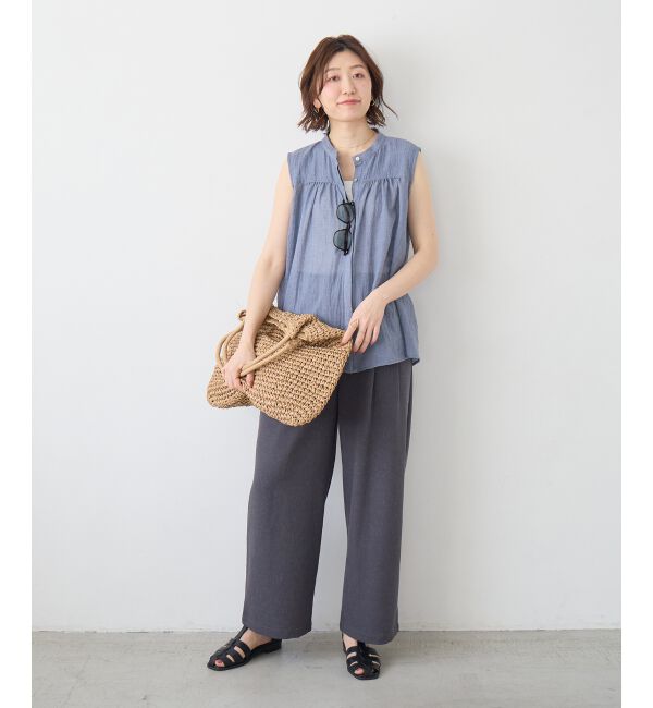  「《WEB限定アイテム》ガーゼノースリーブブラウス」|シャツ・ブラウス|