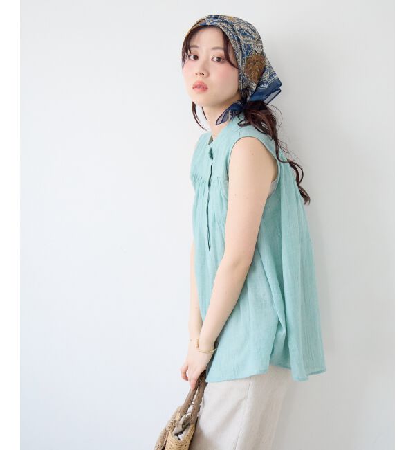  「《WEB限定アイテム》ガーゼノースリーブブラウス」|シャツ・ブラウス|