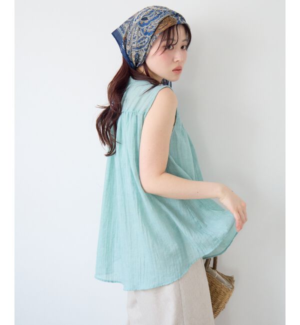  「《WEB限定アイテム》ガーゼノースリーブブラウス」|シャツ・ブラウス|