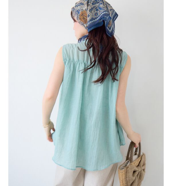  「《WEB限定アイテム》ガーゼノースリーブブラウス」|シャツ・ブラウス|