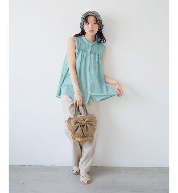  「《WEB限定アイテム》ガーゼノースリーブブラウス」|シャツ・ブラウス|