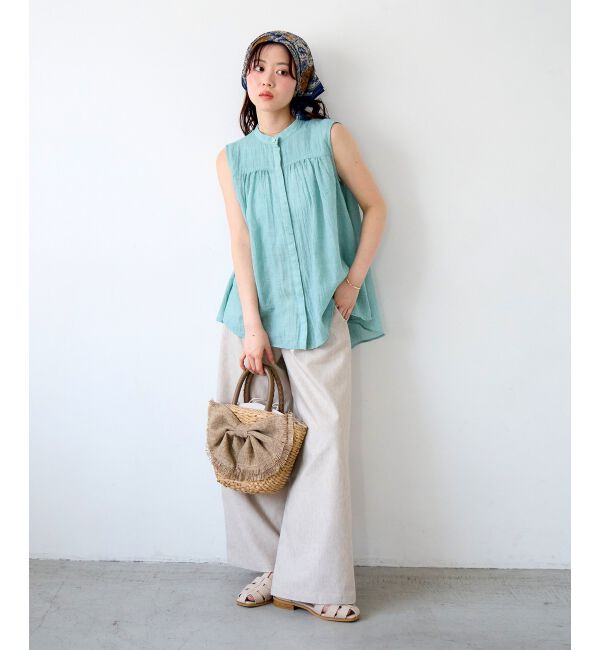  「《WEB限定アイテム》ガーゼノースリーブブラウス」|シャツ・ブラウス|