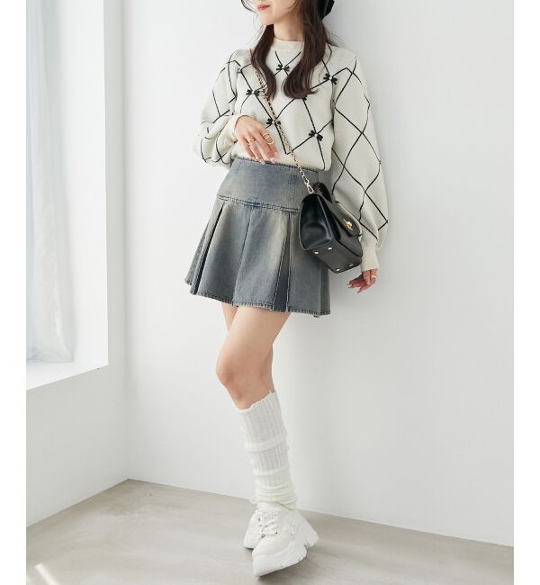 MAJESTICLEGON「プチリボンビジューニット」|ニット・セーター|