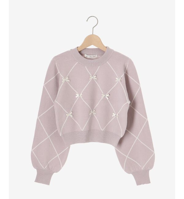 MAJESTICLEGON「プチリボンビジューニット」|ニット・セーター|