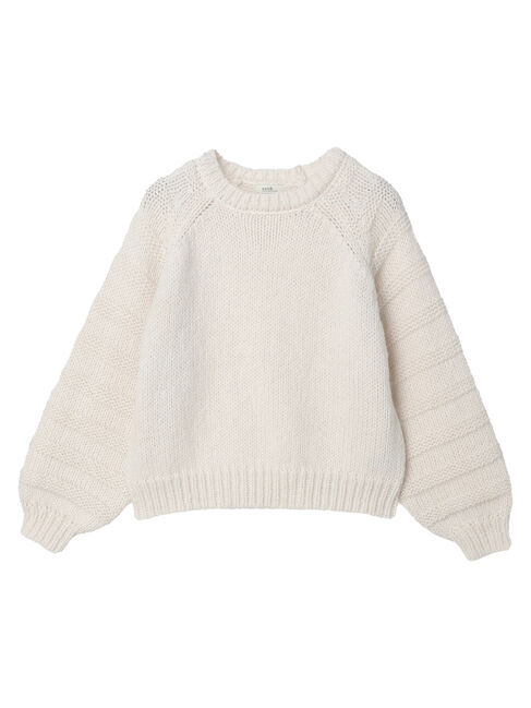earth music&ecology「袖ガーター編みニットプルオーバー」|ニット・セーター|
