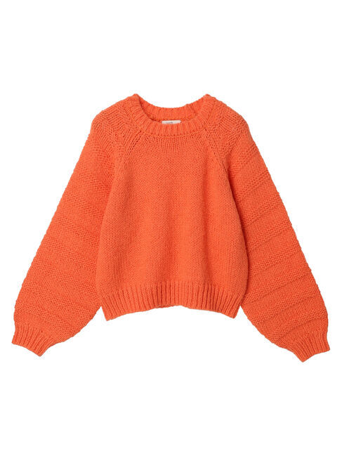 earth music&ecology「袖ガーター編みニットプルオーバー」|ニット・セーター|