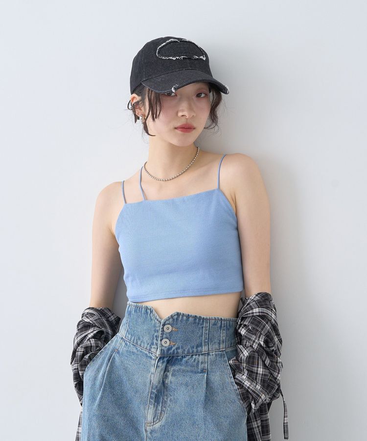 earth music&ecology「アシメショルダーショートキャミソール」|インナー|