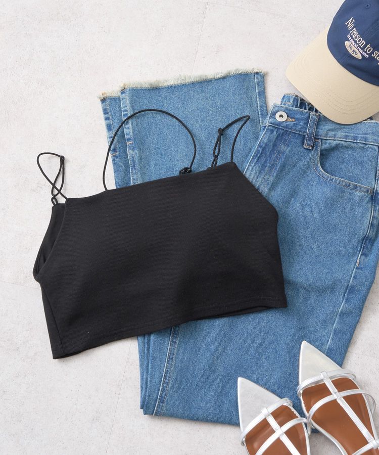 earth music&ecology「アシメショルダーショートキャミソール」|インナー|