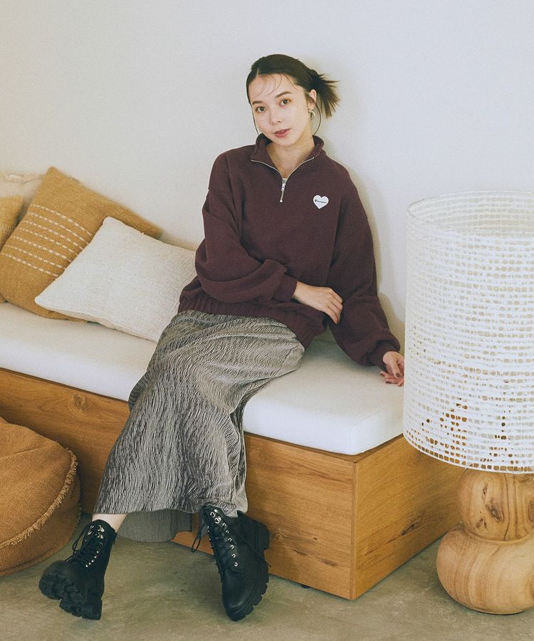 earth music&ecology「Champion&times;emaeハーフジップハートスウェット」|スウェット・ジャージ|