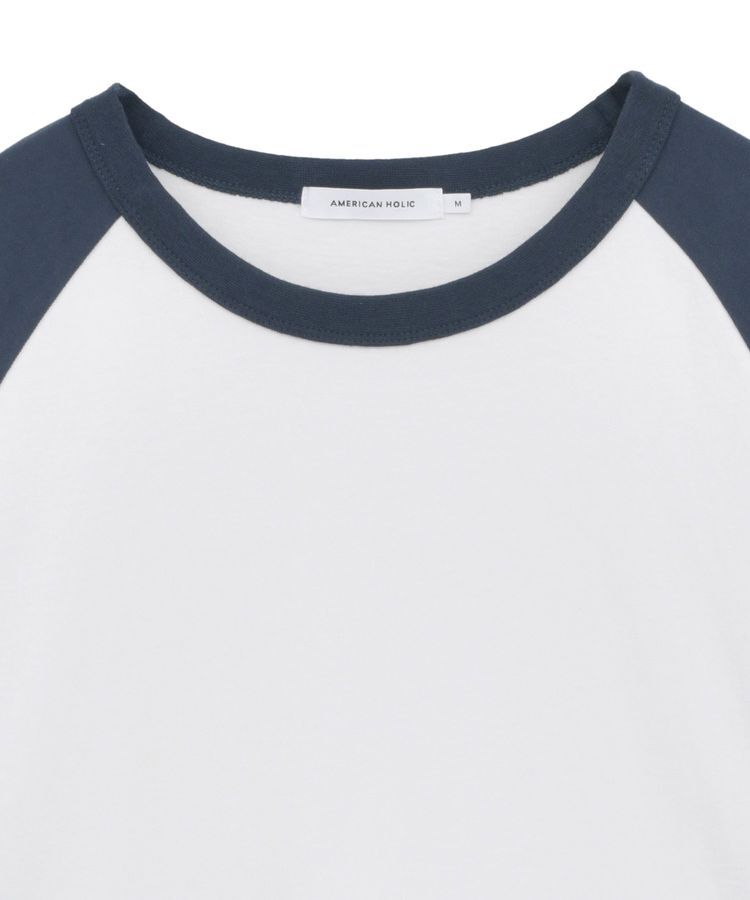 AMERICAN HOLIC「ラグラン配色7分袖プルオーバー」|Tシャツ・カットソー|