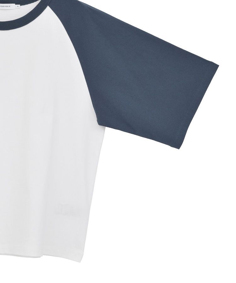 AMERICAN HOLIC「ラグラン配色7分袖プルオーバー」|Tシャツ・カットソー|