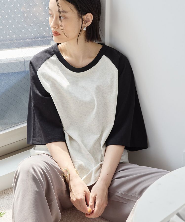 AMERICAN HOLIC「ラグラン配色7分袖プルオーバー」|Tシャツ・カットソー|